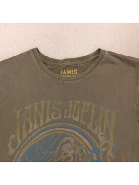 Janis Joplin Band Short Sleeve Crew Neck T-Shirt Adult Mens Size Small S Green